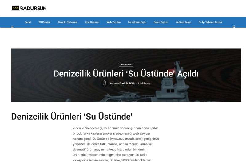 Denizcilik Ürünleri ‘Su Üstünde’