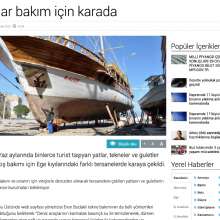 Yachts on land for maintenance