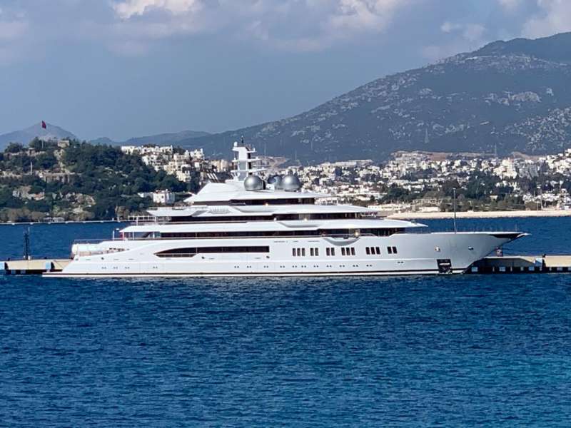 Giant Yacht in Bodrum Harbor