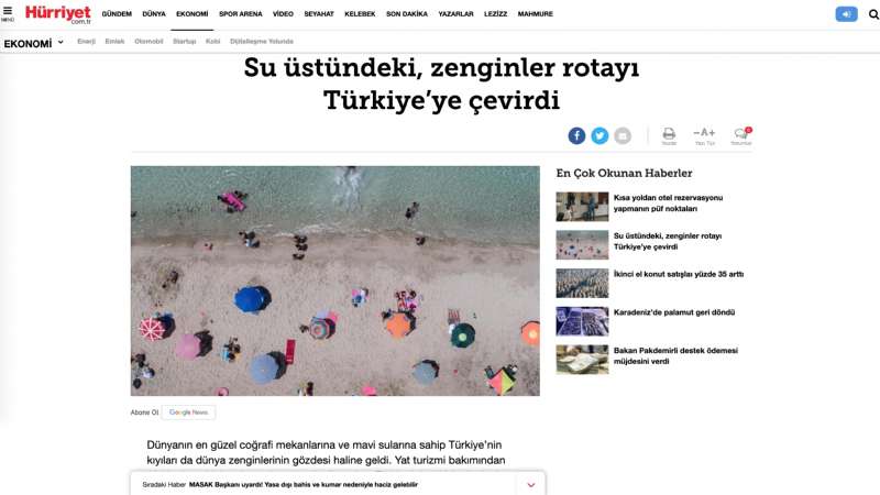 Su üstündeki, zenginler rotayı Türkiye’ye çevirdi 