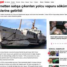 The commuter ferry that was put up for sale on the internet was brought to the dismantling facilities 