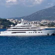 Giant Yacht in Bodrum Harbor