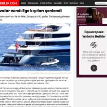 Yachts are in the Aegean Bay