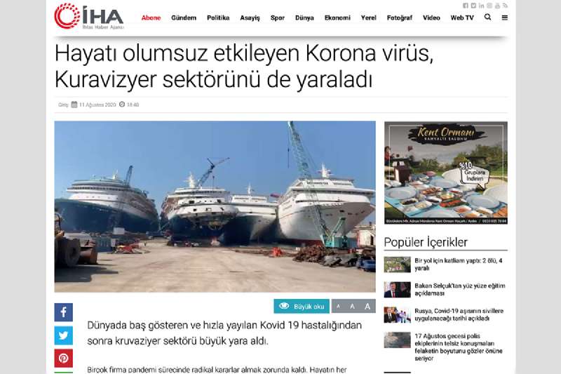 Coronavirus, affecting life negatively, also injured the cruise industry