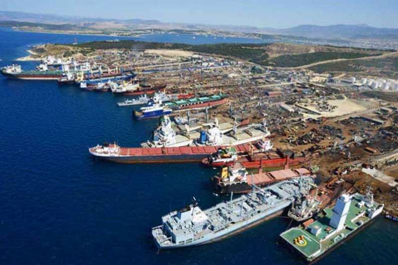 SHIPS ARE IN SCRAPPING PROGRESS IN THE ALIAGA SCRAPYARD 2020 AUGUST