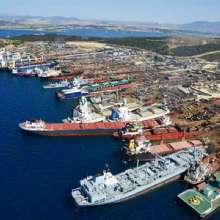 SHIPS ARE IN SCRAPPING PROGRESS IN THE ALIAGA SCRAPYARD 2020 AUGUST