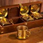 Sophisticated brass cups with a hint of the sea to enhance your coffee experience