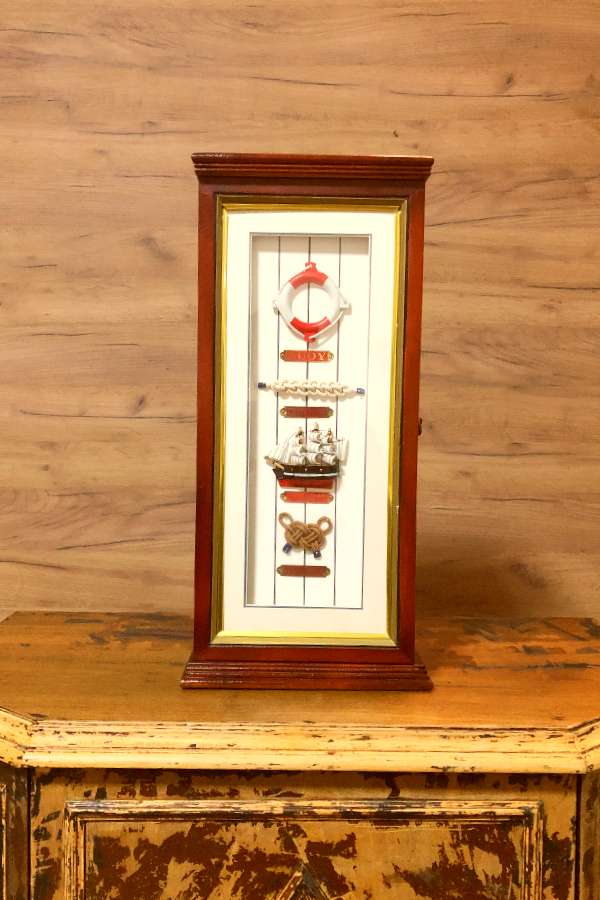 Ahşap Gemici Düğümlü Raf 52cm