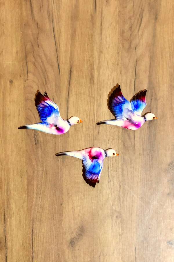 Üçlü Kuş Duvar Süsü