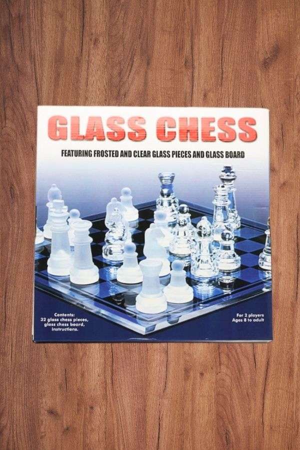 Glass Chess Cam Satranç Takımı 27x27cm