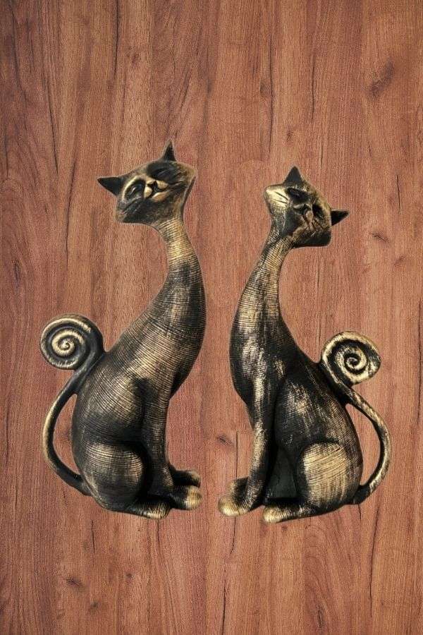 İkili Dekoratif Kedi Biblo
